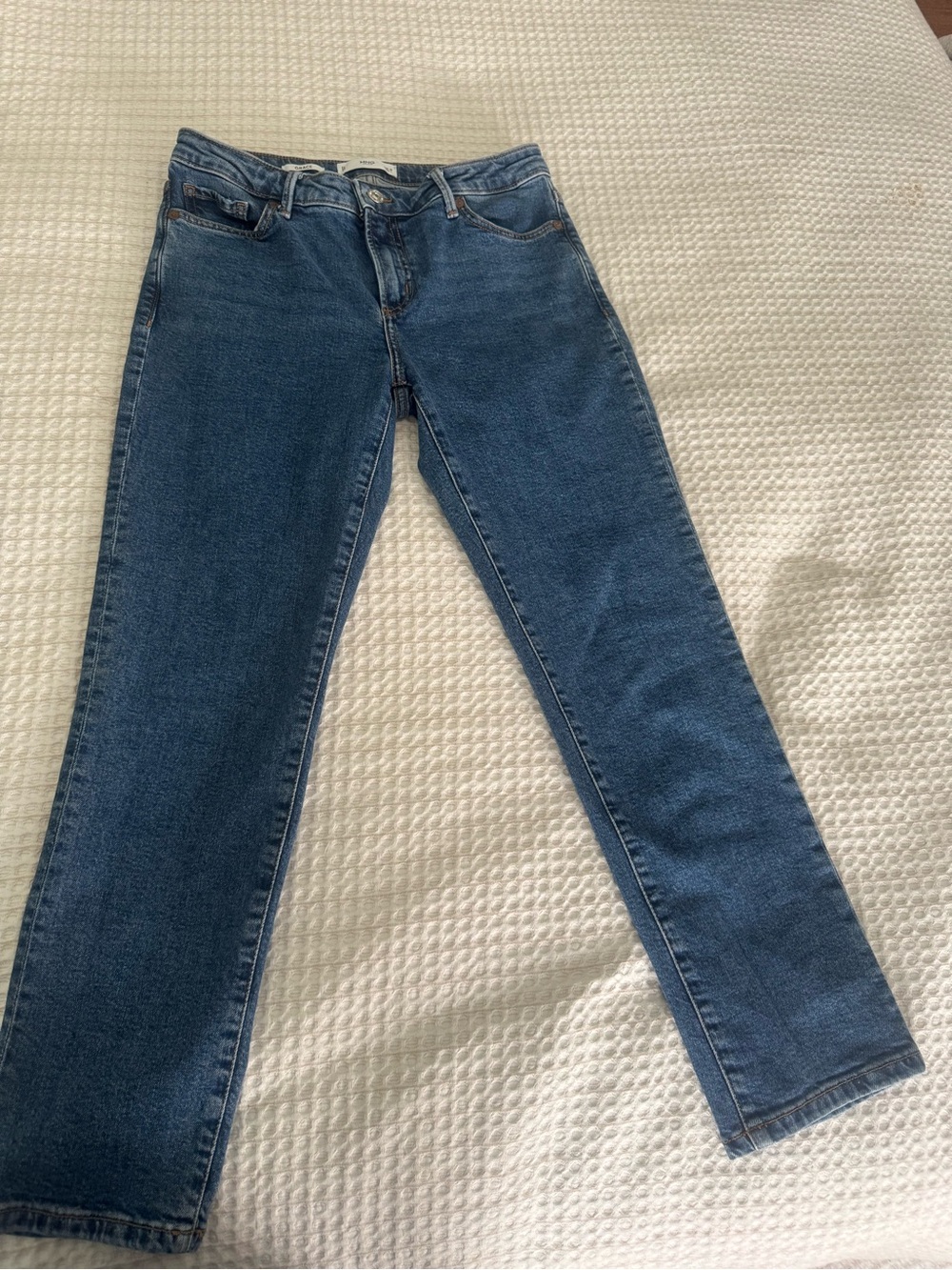 Mango Classic Women's Straight-Leg Jeans in Medium Blue